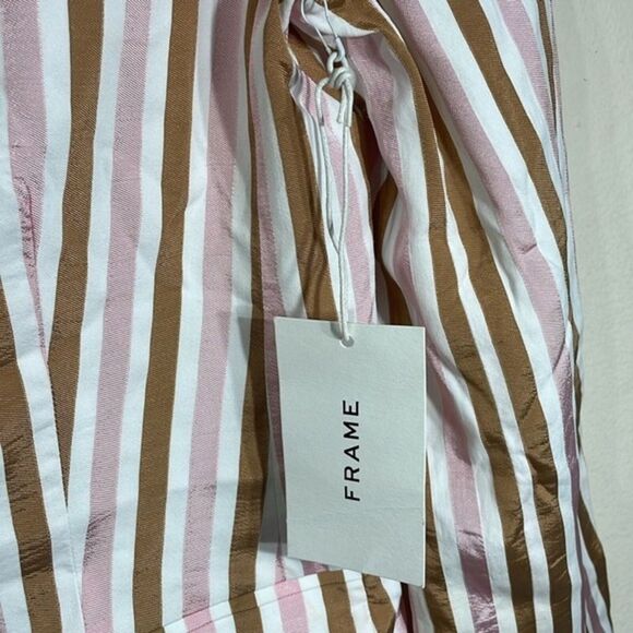 (N3) Frame Pink Brown White Striped br Blazer Jacket NWT Retail $580 Size‎ 6 - Picture 5 of 12